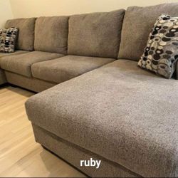 U Shape By Ashley Living Room Furniture Set| Platinum Large Comfy Sectional Couch |39$ Down Payment @ Fastest Delivery 🚚