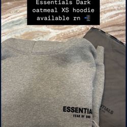 Dark Oatmeal Essentials Hooodie Xs 
