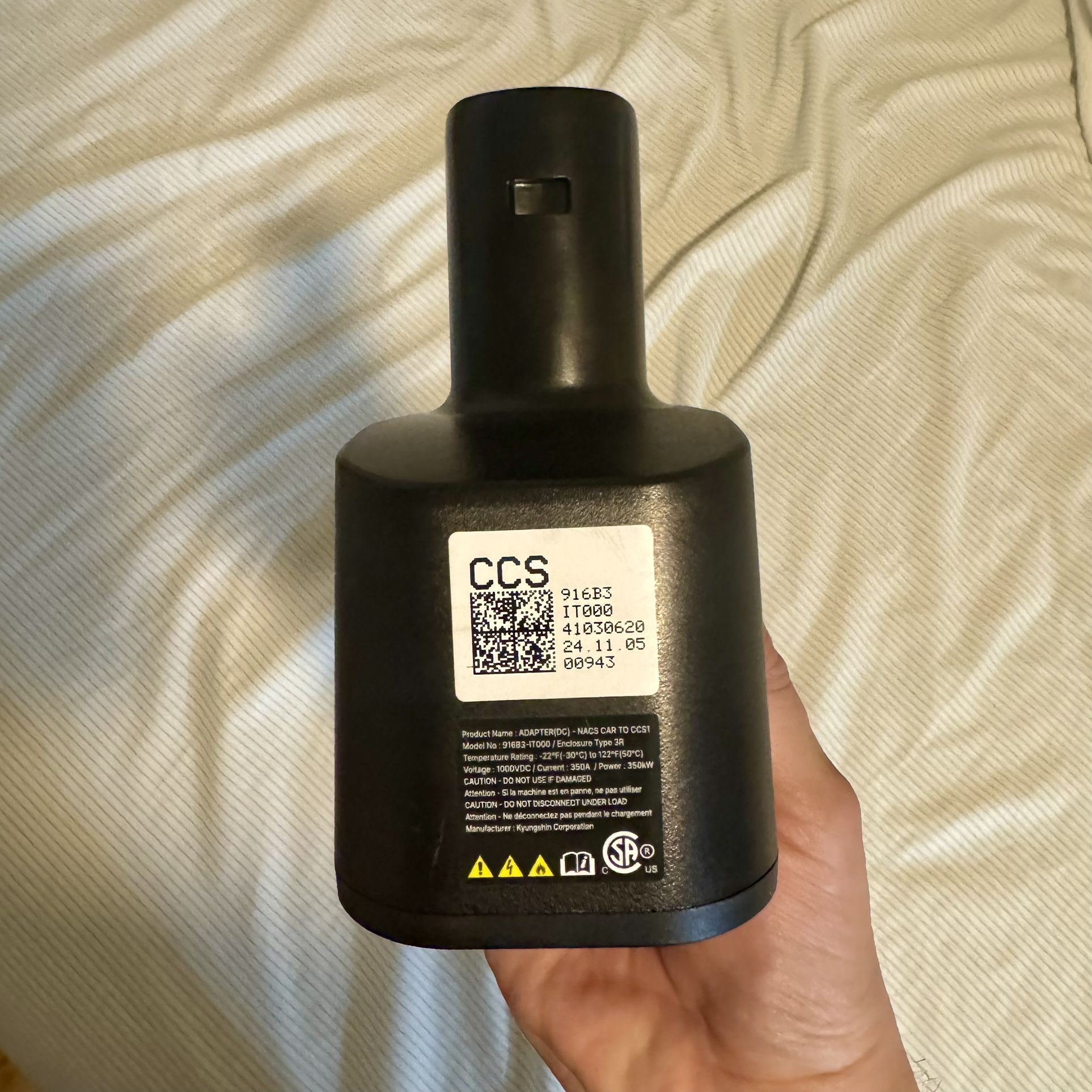 OEM Genuine Hyundai & Tesla CCS to NACS Fast Charger Adapter Level 3 916B3-IT000