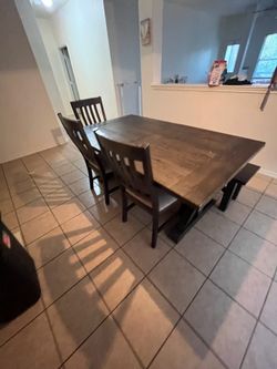 Heavy oak wood table