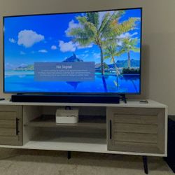 White Walnut TV Stand For TV’s Up To 70” - $140 - Great Condition