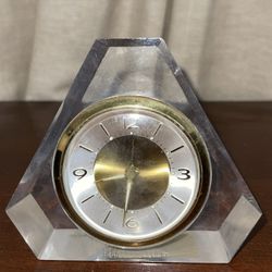 German Westclox Lucite Pyramid Alarm Clock