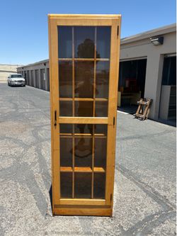 7ft Tall Real Wood Display Cabinet-$80