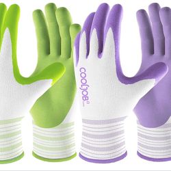 COOLJOB Gardening Gloves for Women and Ladies, 6 Pairs Breathable Rubber Coated Yard Garden Gloves, Outdoor Protective Work Gloves with Grip, Medium S