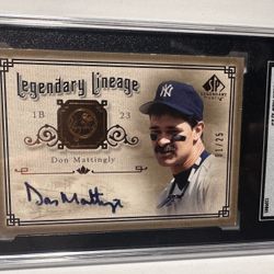 3 SGC  authenticated autographed, Don Mattingly Baseball Cards 