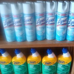 Im Selling 8 Unused Lysol Spray And 5 Unused Zep Acidic Toilet Bowl Cleaner. Selling For $20