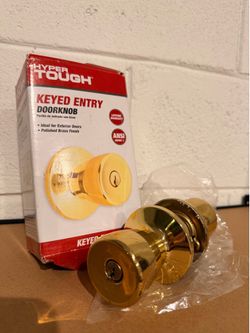 Hyper Tough Keyed Entry Door Knob - Brass