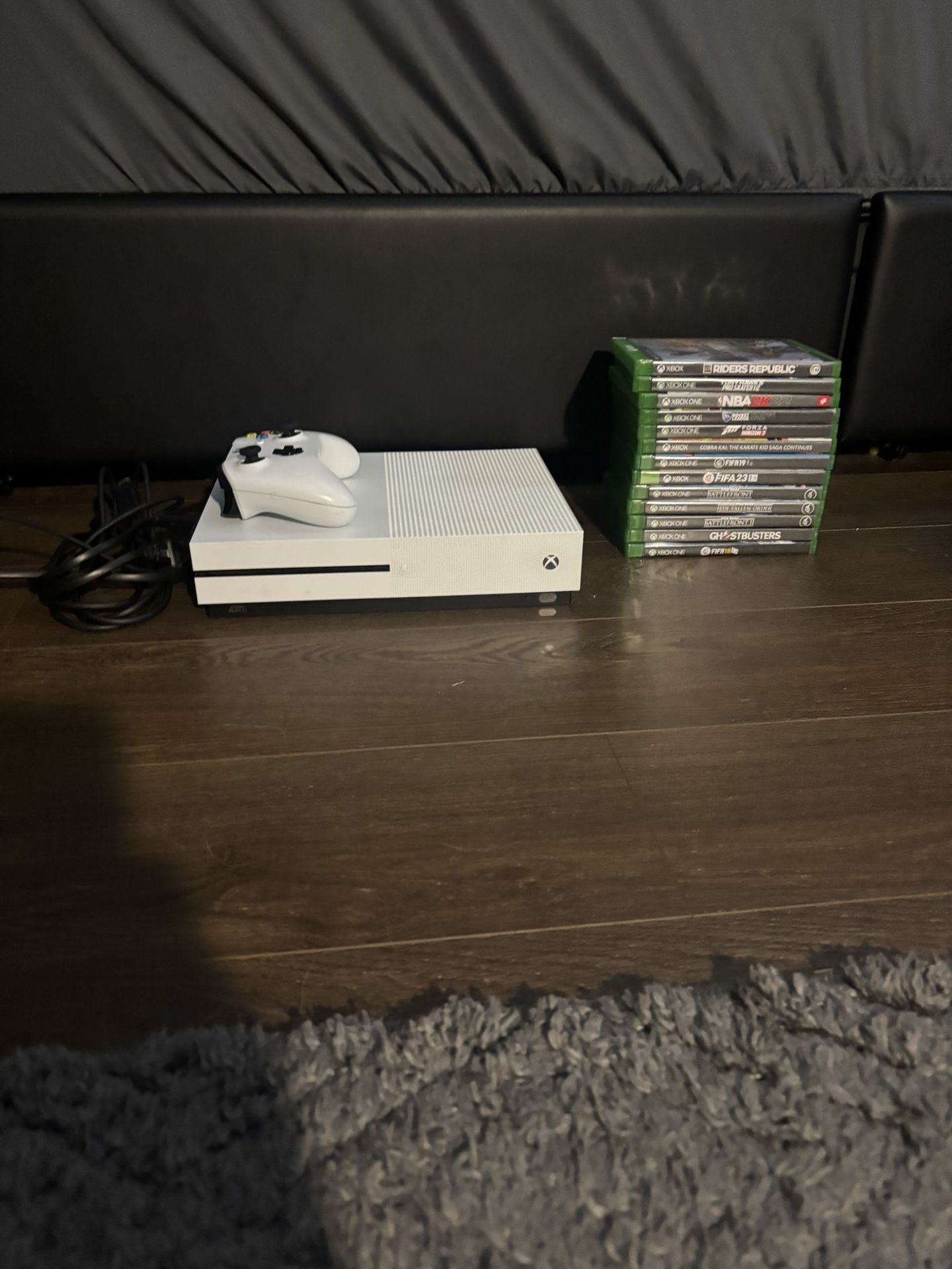 Xbox One Series S With Controller And Cords.
