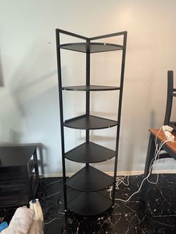 Black Metal 5-Tier Corner Shelf