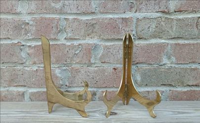 Vintage Brass Hinged Easel Display Holders
