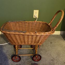 Various Doll Items  Buggy, Doll, Pillow, Clothes