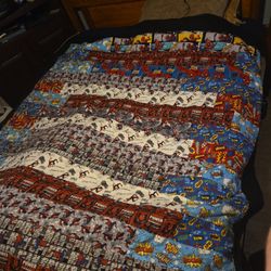 Spiderman Quilt 73"×93" 100% Cotton 