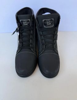 Indie Ridge Men's Black Leather Motorcycle boots The Knight 5.0 Ventilated Sz9