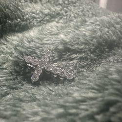 Gra Certified Moissanite And Silver Cross Necklace