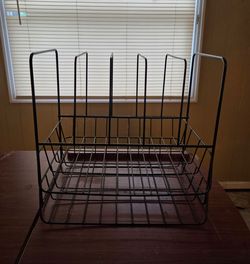 Black Metal Wire Desktop File Organizer