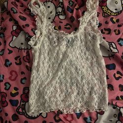 White see through top small