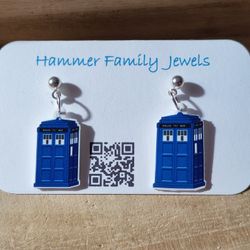 Doctor Who Tardis Fan Art Earrings 