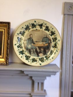 Round Metal Civil War Theme Metal Plate