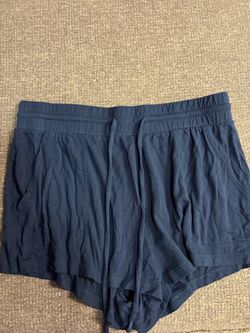 Navy Blue Drawstring Casual Shorts