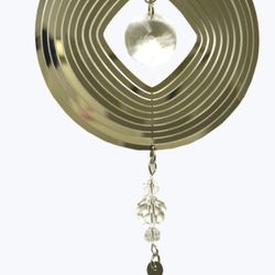Round Silver Wind Spinner W Crystals 