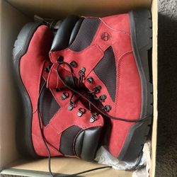 Red Timberland Field Boots 6in. (Sz.11)