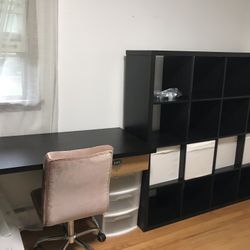 IKEA Shelving With Desk