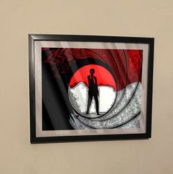 James Bond 007 art piece on Black Frame