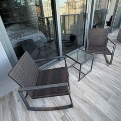 Patio Chairs & Glass Table $50 OBO 