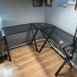 Tempered Glass Corner Desk