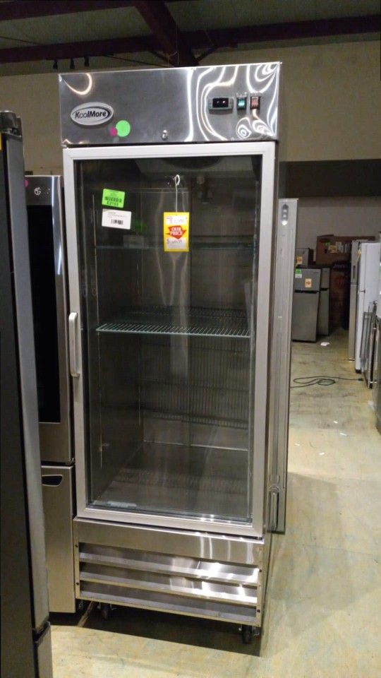 KOOLMORE RIR-1D-GD 29  Stainless Steel 1 Glass Door Commercial Reach-In Refrigerator QUX