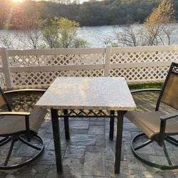 Granite Outdoor Patio Dinner Table Set