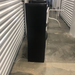 FAUX black high back dining room chairs . I Have 6. 3 Of Them Have Slight Rips. Can Be Reupholstered