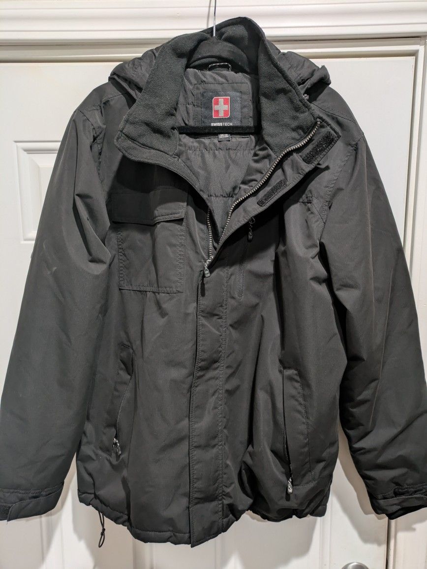 Swiss Tech Men's Jacket, Snow Ski Hooded Coat
