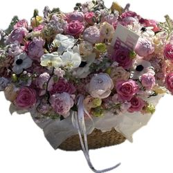 Peony Orchid Mixed flowers  Basket 