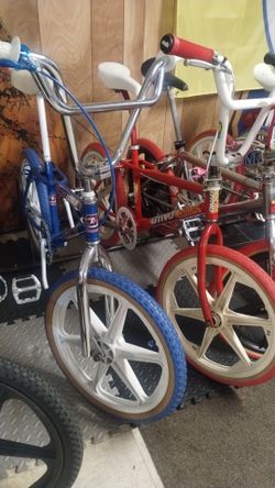 3 Old School BMX Bikes 88 & 89 DYNO & 85 Mongoose Some original parts some not Take all 3 bikes for $2k
