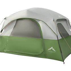 New! Camping Tent,Double Layer Cabin Tent -10'X9'X79in(H) Color Is Grey And Green