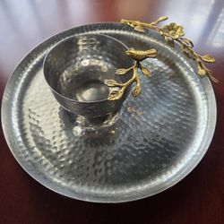 Gold/Silver Plate & Bowl