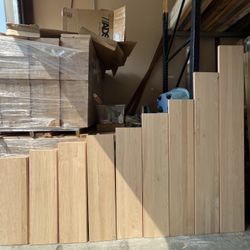 Red Oak Stair Treads Bullnose Edge SCROLL BELOW FOR DETAILS