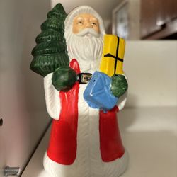 1992 CERAMIC CHRISTMAS SANTA FIGURINE BY LOOMCO