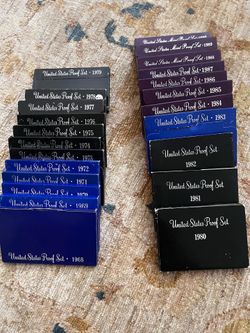US proof sets from 1968 to 1990