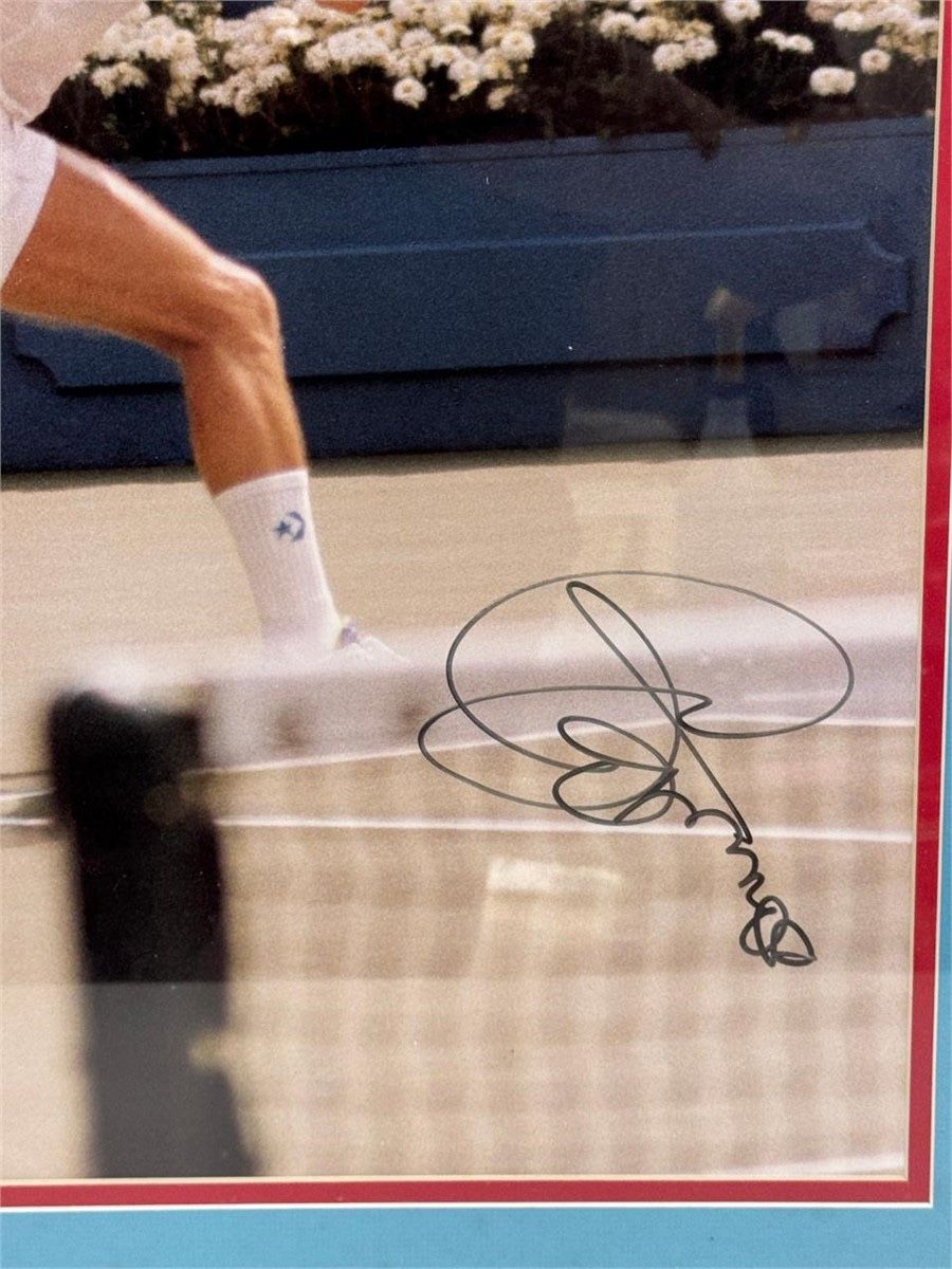 🎾 Jimmy Connors Signed U.S. Open 1991 Poster – Framed – 30″ × 20″ – Vintage Tennis Memorabilia