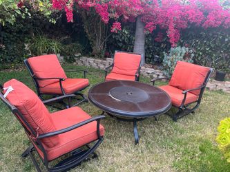Patio Furniture Fire Pit and Chairs