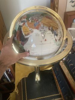 Brass And Mother Of Pearl World Globe