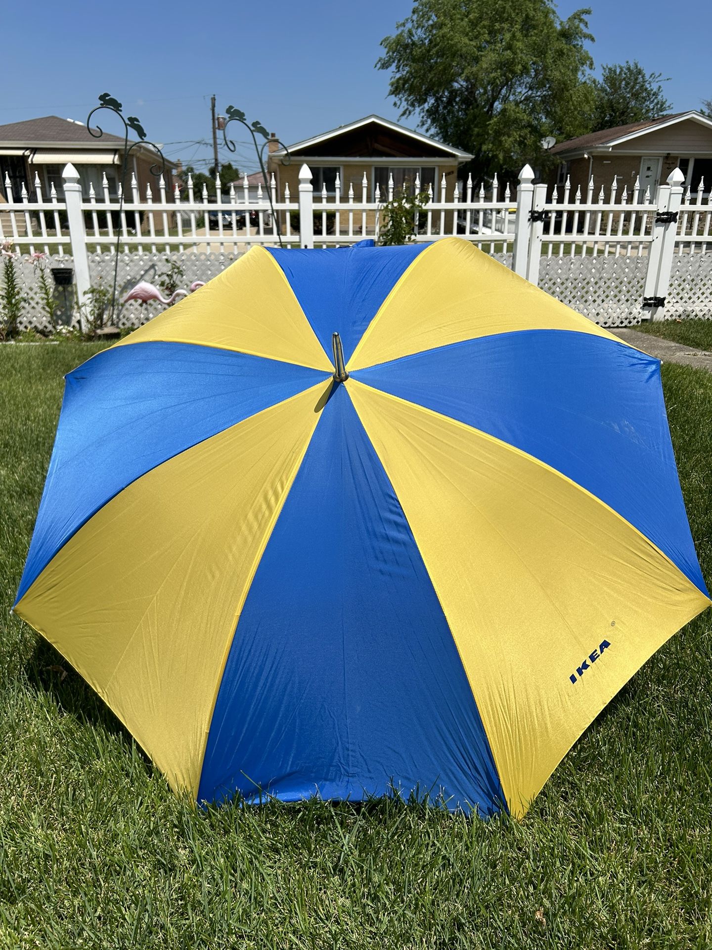 IKEA Blue/Yellow Golf Umbrella Measures 51 1/4” New