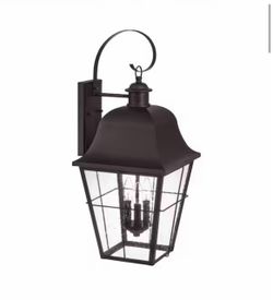 Warwick 28 in. Espresso Bronze Finish Hardwired Outdoor Wall Lantern