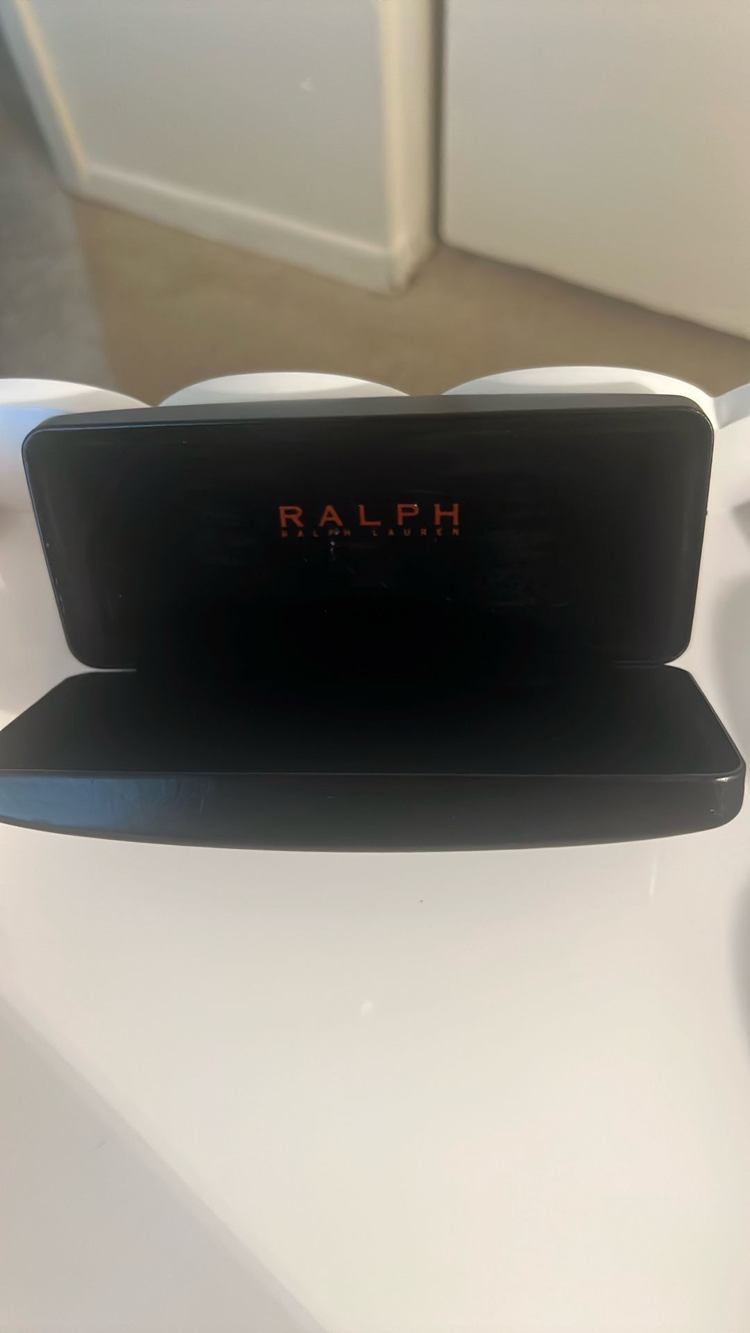 Ralph Lauren Black Leather Embossed Sunglass Case