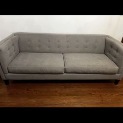 Tufted Grey Couch