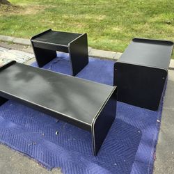 Black and Gold End/Side Tables and Coffee Table Set