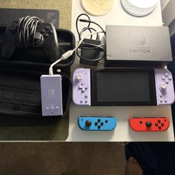 Nintendo Switch w/ Case, Controllers And Dock