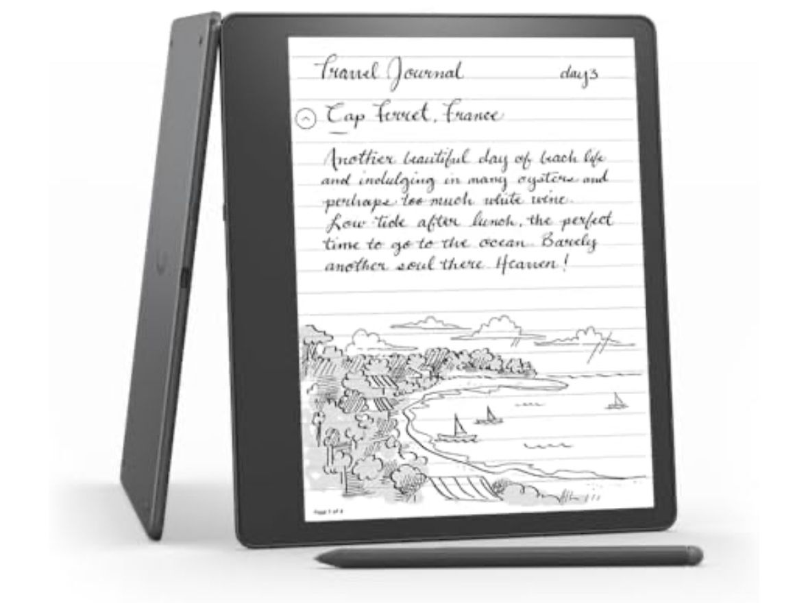Amazon Kindle Scribe (16 GB) - 10.2” 300 ppi Paperwhite display, a Kindle and a notebook all in one, convert notes to text and share, includes Basic P